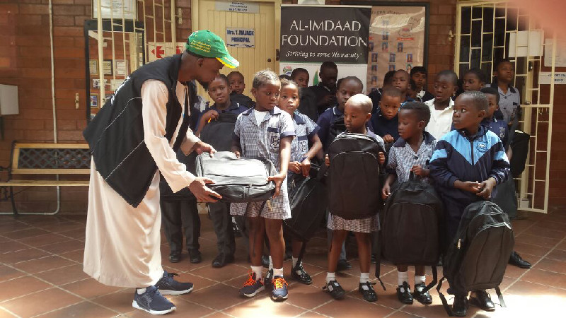 Each of the fifty learners received the school bags, stationery packs and lunch tins